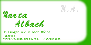 marta albach business card